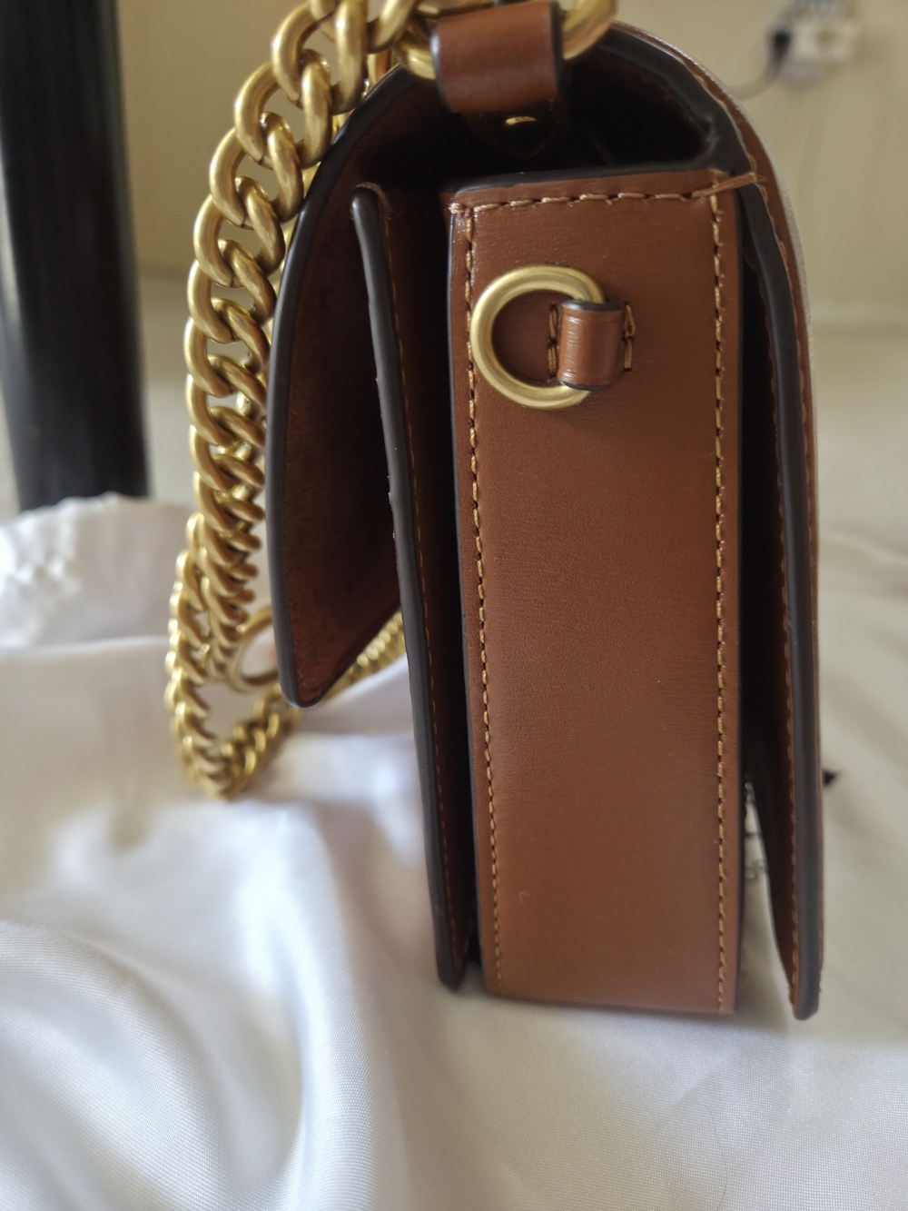 COACH Hutton Box Leather Shoulder Bag - Picture 6 of 10